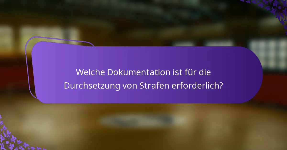 Welche Dokumentation ist für die Durchsetzung von Strafen erforderlich?