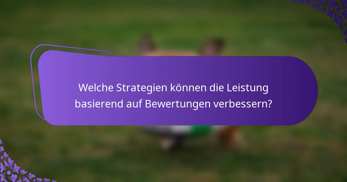 Welche Strategien können die Leistung basierend auf Bewertungen verbessern?