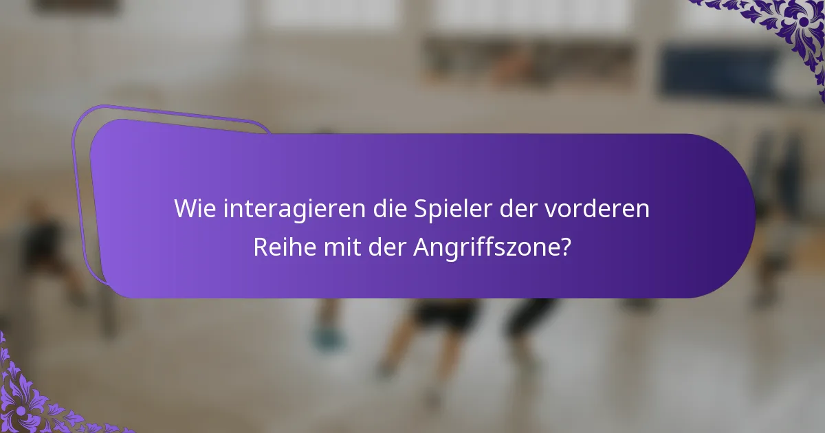 Wie interagieren die Spieler der vorderen Reihe mit der Angriffszone?