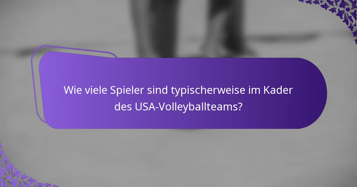 Wie viele Spieler sind typischerweise im Kader des USA-Volleyballteams?
